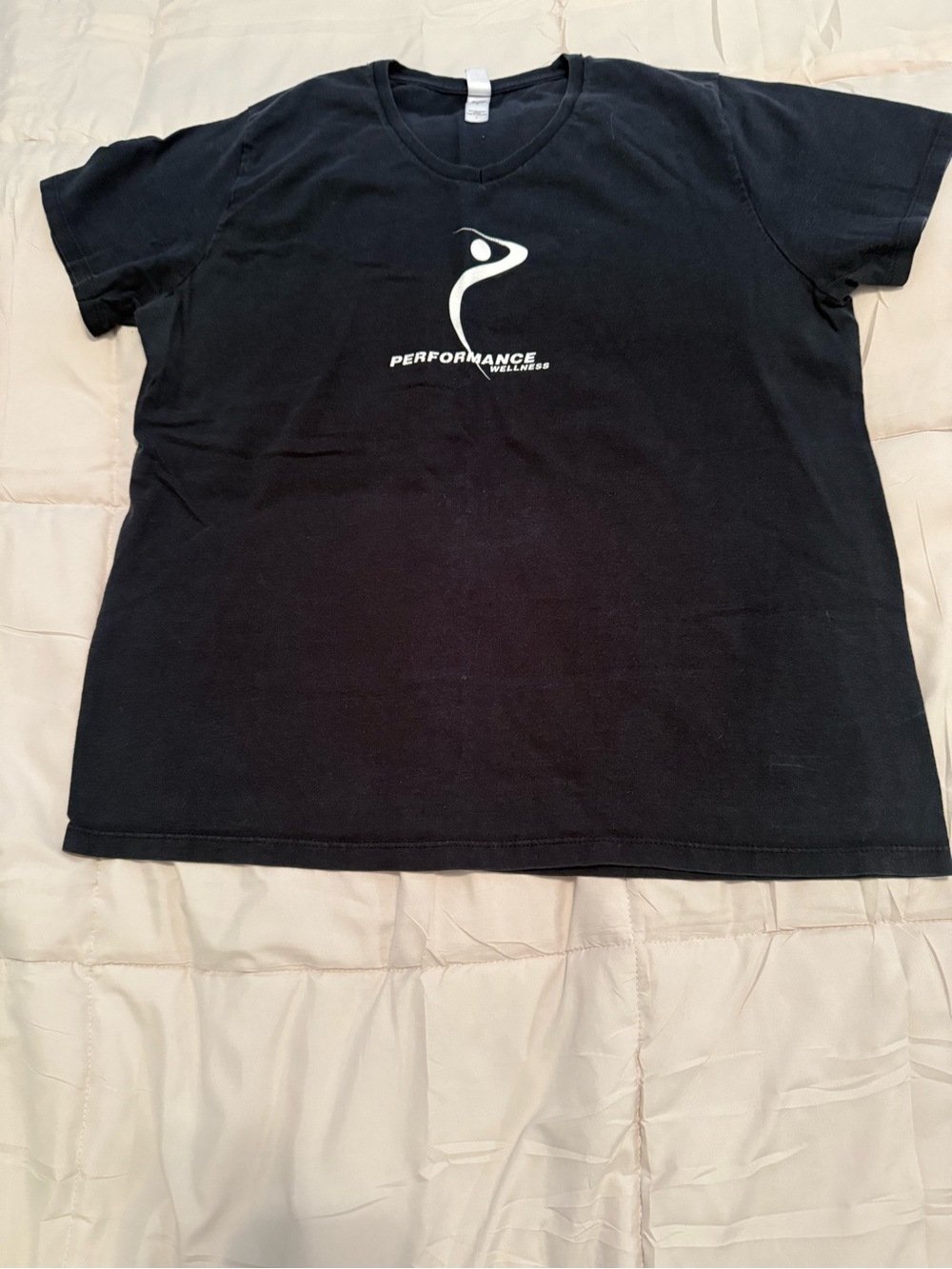 Hanes Black Short Sleeve Tee with White Performance Logo